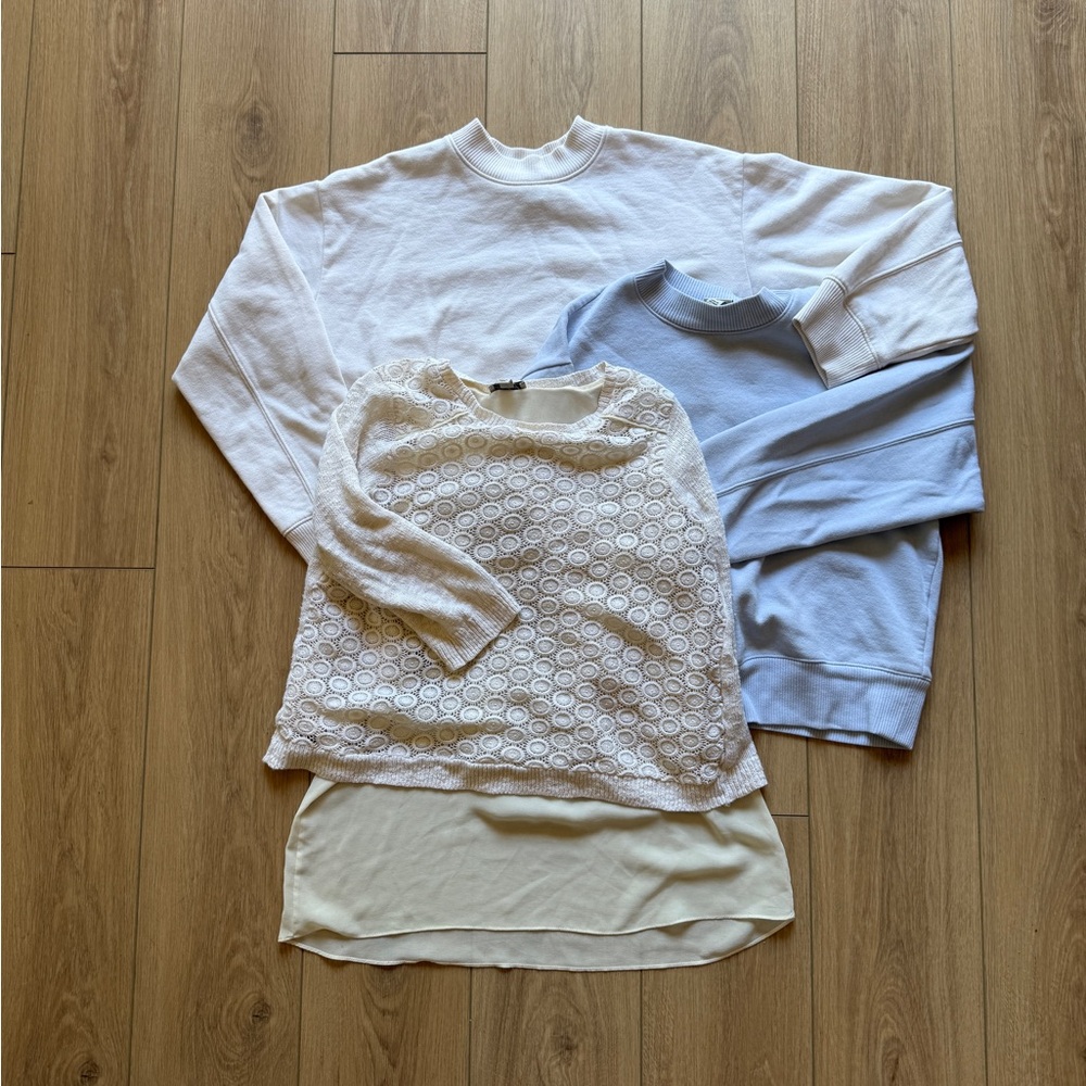 Bundle of 3 — Soft Neutrals Top Set | Lucky Brand + A New Day | Size S